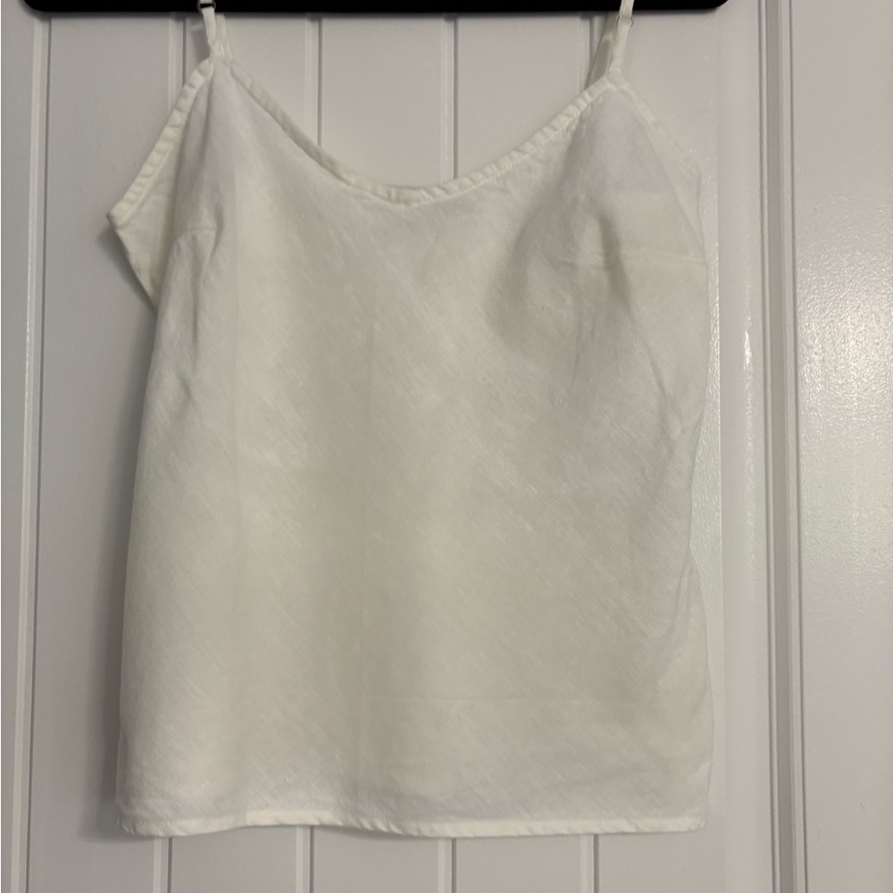 Cut Loose White Camisole 100% Linen Size XS